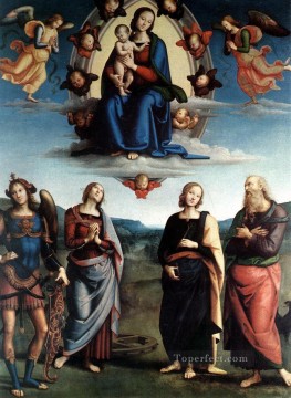  santos pintura - Virgen en la Gloria con el Niño y los Santos Renacimiento Pietro Perugino